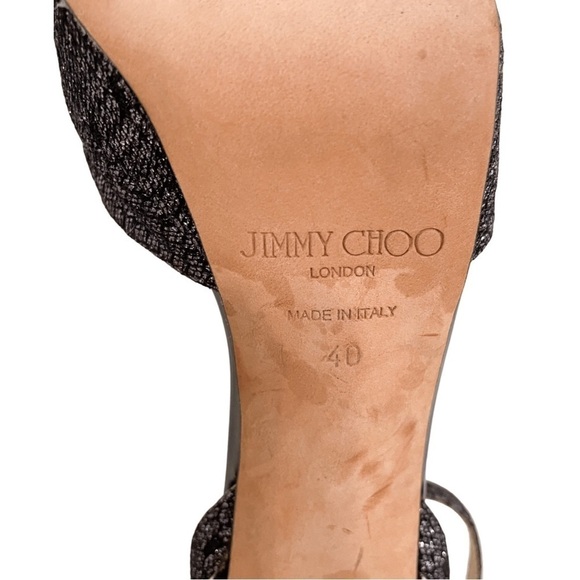 Jimmy Choo Kayden Glitter Lace Platform Heeled Sandals 40 - Picture 8 of 9